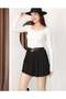 Pleated Mini Skirt – High Waist, Leather Belt, Stylish and Comfortable Fit