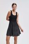Striped Ruffled Short Strap Dress - 6
