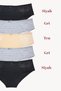 Women's Panties, Women's Waist Lace Detailed Cotton Panties Dark Set of 5 - 2