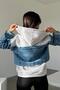 Women's Denim Detailed Hooded Sweatshirt Mlb00015 - 4