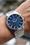Multifunction Men's Wristwatch |   45mm Steel Case, Navy Blue Dial, Steel Band, 5Atm - 5