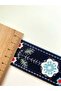 2 Meters Navy Blue Floral Patterned Width 3.5 cm Bag Strap, Handle, Cord, Column, Narrow Woven Ribbon - 4