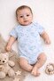 Short Sleeve Lamb Patterned Snap Fastener Bodysuit for Baby Boy Bodysuit 1-3-6-9 Months