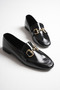 Women's Bitter Brown Suede Gold Buckle Orthopedic Lightweight Stylish and Comfortable Loafer Moccasin Ballet Shoes
