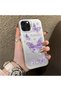 حافظة من السيليكون المتوافقة مع هاتف iPhone 16 Pro ذات حافة صلبة ومضادة للسقوط بنمط الفراشة - 4
