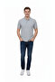 Men's Polo Collar Buttoned Pique Fabric T-Shirt Oversized Short Sleeve T-Shirt - Gray - 4