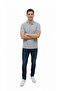 Men's Polo Collar Buttoned Pique Fabric T-Shirt Oversized Short Sleeve T-Shirt - Gray - 3