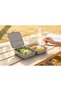 Compartmented Storage and Food Container - Bpa Free Healthy - Lock Lid - Portable Lunchbox- Light Gray Color