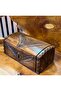 Hand Carved Solid Walnut Lockable Chest Piggy Bank Artist's Work Decorative Design - 6