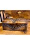 Hand Carved Solid Walnut Lockable Chest Piggy Bank Artist's Work Decorative Design - 4