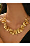 Women Gold Floral Statement Necklace - 2