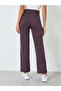 Women Rubber Logo Self Fabric Straight Leg Pants - 4