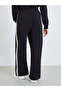 Women Black Wide Leg Joggers with Stripe Detail - 4