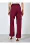 Women Burgundy Printed Flare Knit Pantt - 4