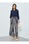 Women Striped Elastic High Rise Wide Leg Pants