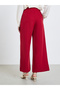 Women Burgundy Wide Leg Trousers - 4
