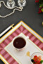 Love Bird Patterned Gold-White Framed Luxury Serving Tray 46x28 cm Genuine Glass - 3