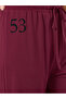 Women Burgundy Printed Flare Knit Pantt - 3
