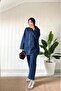 Elite Women's Hooded Pocket Denim Tunic Trousers Set - 5