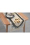 Ramadan Themed Navy Blue Gold Digital Print Gift Table Runner and Set of 4 Cushion Covers - 6