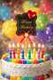Cake Topper with Happy Birthday Written, Happy Birthday Written Stick Ornament 20cm