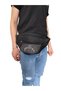 Unisex Black Colored Shoulder and Waist Bag with Adjustable Wide Shoulder Strap