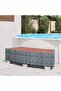 Spa Step Grey Poly Rattan 92x45x25 cm