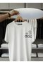 Unisex Oversized Printed Cotton Crew Neck Short Sleeve WHITE T-Shirt addi