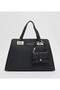 Sandy Textured Satchel Bag With Coin Pouch