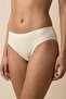 Ecru Cotton Breathable Fabric Women's Bikini Panties - Soft Textured Everyday Underwear - 2