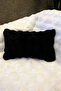 Plush Puffy Decorative Rectangular Pillow Cushion Cover Fluffy Bubble Black 1 Piece 30X50 cm
