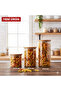 3-Piece Vacuum Bamboo Lid Square Glass Food Container Set - 12.5 - 16.5 - 21.5 cm - 3