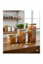 3-Piece Vacuum Bamboo Lid Square Glass Food Container Set - 12.5 - 16.5 - 21.5 cm