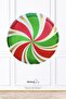 Green Red Gold Round Candy Foil Balloon