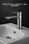 Washbasin Faucet Chrome |   Hot-Cold, Modern Design, Straight Handle, 2 Years Warranty - 5