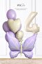 Retro Lilac Butterfly Theme Birthday Balloon Chain Set