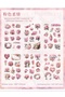 6 Sheets 74 Pieces Transparent Pink Flower Sticker Bullet Journal Scrapbook Laptop Agenda Planner - 3