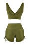Haki Tünelli Bralette Kaplı Bağlama Detaylı Şort Bikini Takımı TBESS26BT00007 - 6