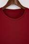 Wardrobe Essentials-Bordo Regular/Normal Kalıp Vatkalı Örme T-Shirt TWOSS26TS00005 - 8