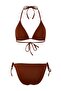 Brown Triangle Covered Normal Waist Regular 3-Piece Bikini Set Tbess26Bt00013 - 7