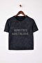 Teen Antrasit Slogan Regular Kalıp Eskitme/Soluk Efektli Tok %100 Pamuk Örme T-Shirt TWOSS26TS00015 - 9