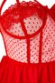 Red Bust Detailed Polka Dot Babydoll/Fancy Nightgown Thmss26Ll00008 - 3