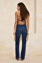 Koyu Mavi Yüksek Bel Orta Esnek Flare Jeans TWOSS26JE00023 - 4