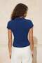 Lacivert Fitted/Vücuda Oturan Bebe Yaka Düğmeli Pamuklu Esnek Örme Bluz TWOSS26BZ00188 - 5