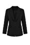 Siyah Kolları Kuşgözü Detaylı Dokuma Fitted/Vücuda Oturan Blazer Ceket TWOSS26BC00016 - 5