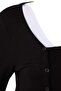 Black Stretch Fabric Combed Cotton Single Jersey Knitted Plus Size Blouse Tbbaw26Af00089 - 6