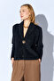 Gold Buttoned Feathered Knit Cardigan - Black |   Mkw359857-01 - 6