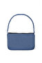 Women's Denim Blue Baguette Hand and Shoulder Bag with Writing on the Front - 4