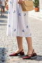 Mary Jane Burgundy Open Back Pointed Toe Short Block Heeled Baretli Belt Detailed - 5