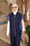 Navy Blue Vest and Pants Suit - 3